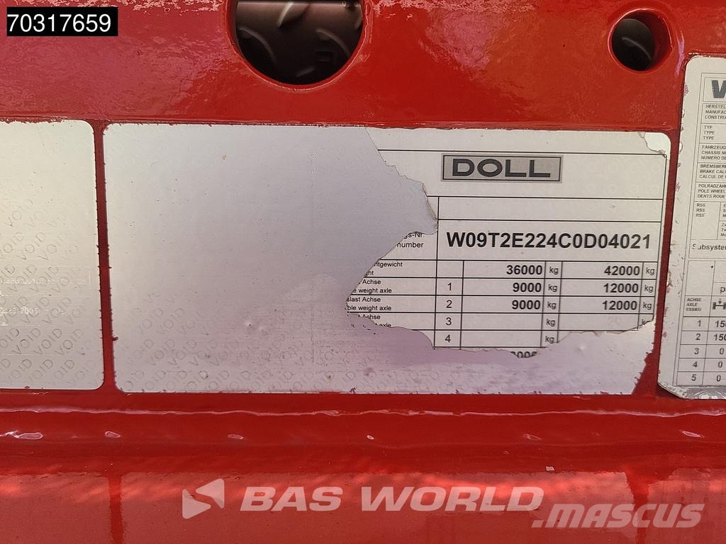 Doll T2E 2 axles Extendable 400cm APK 09/26 Gooseneck نصف مقطورة مسطحة منخفضة