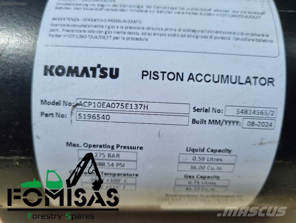 Komatsu 5196540 Accumulator Hydrauliikka