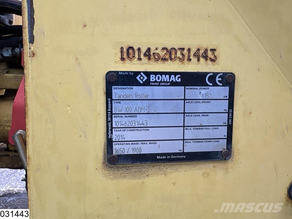 Bomag BW 100ADM-5 2252h, 15.1KW Kiti volai