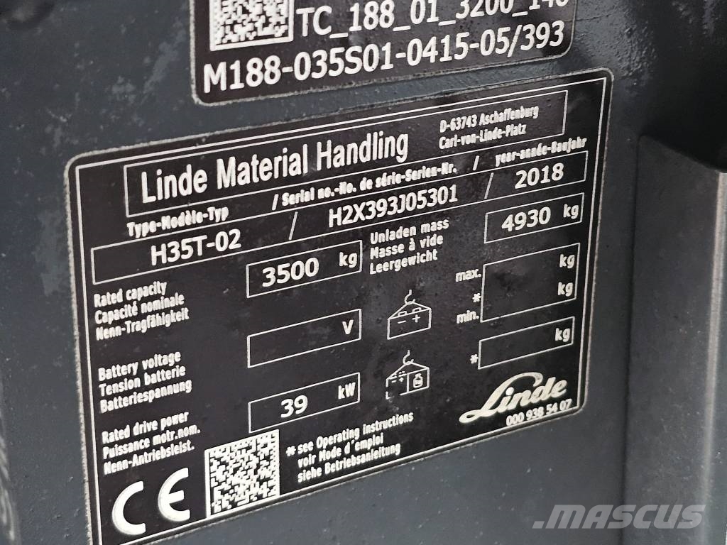 Linde H35T-02 LPG gaffeltrucks