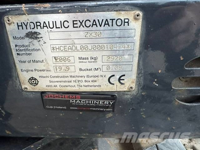 Hitachi ZX 30, 2006, Cuijk, Noord-Brabant, Netherlands - Used mini