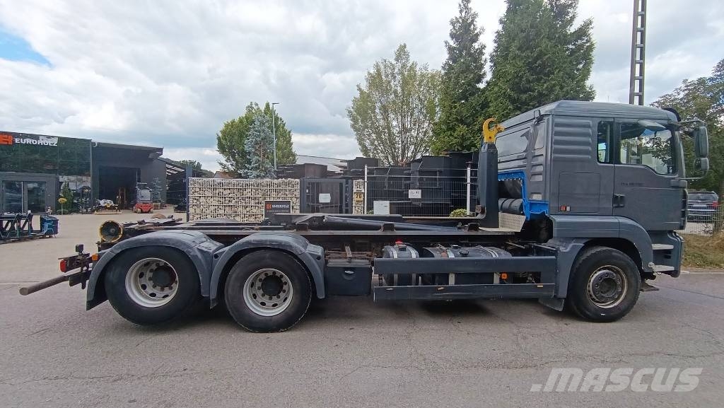 MAN Abrollkipper 28.430 Multilift 21t Dolly-Achse 6x2 شاحنات الرافعات الخطافية