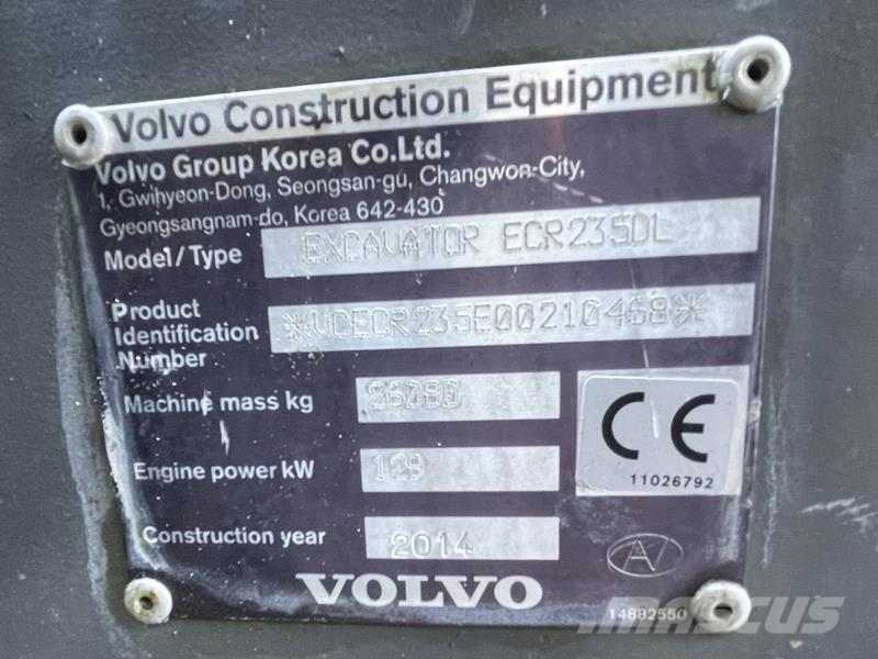 Volvo ECR 235 DL Rupsgraafmachines