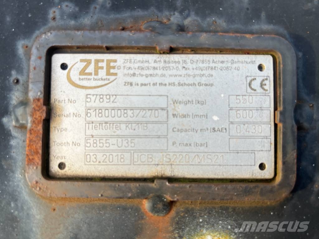  ZFE Tieflöffel / Löffel / MS21 / 600 mm / 2018 Excavator