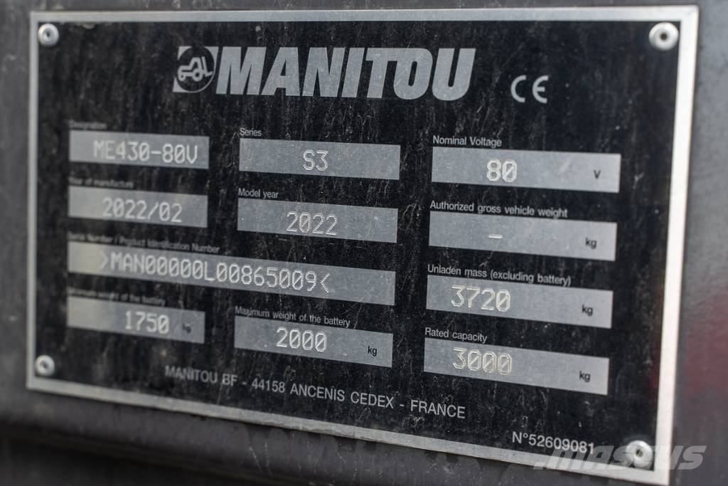 Manitou ME 430 شاحنات ذات رافعات شوكية تعمل بالكهرباء