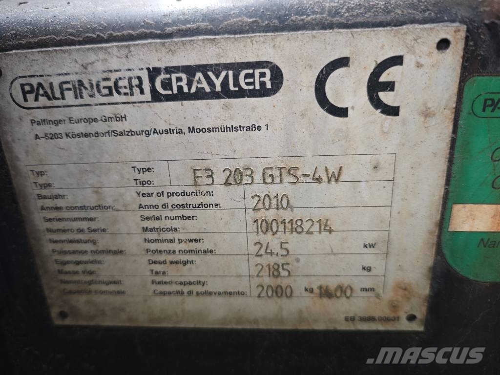Palfinger F3 203 GTS-4W رافعات شوكية مثبتة على شاحنات
