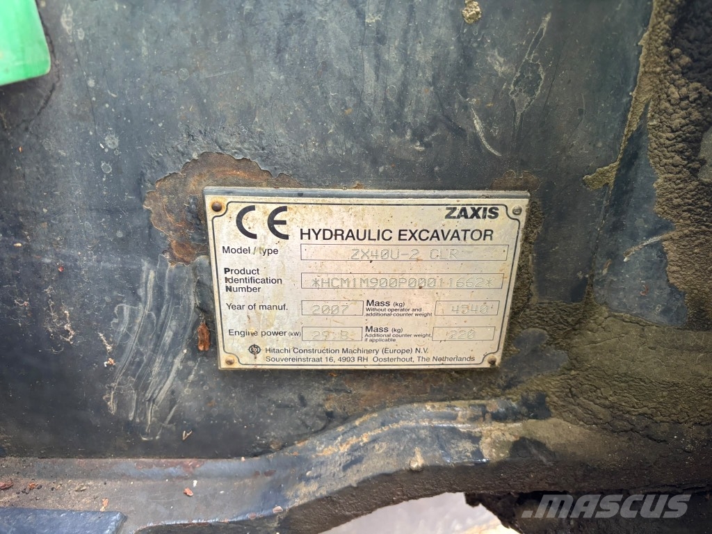 Hitachi ZX 40 U-2 CLR Minigravemaskiner