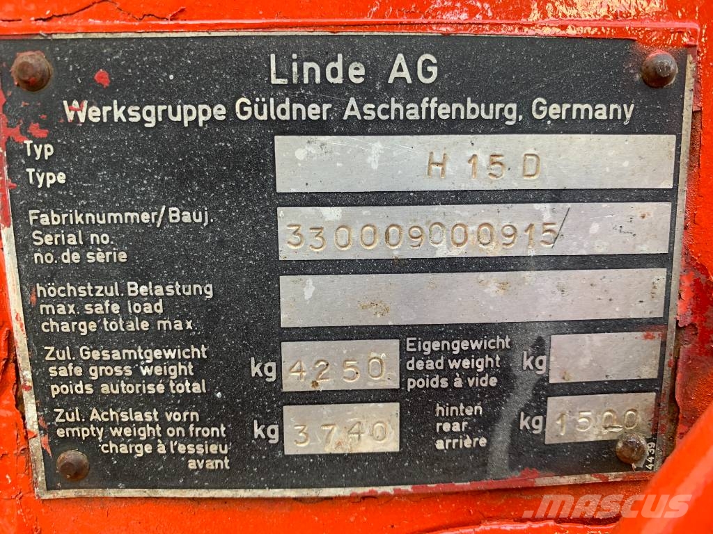 Linde H15D V-3657 OB Diesel forklifts
