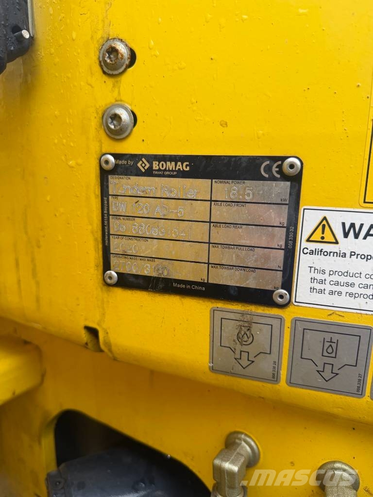Bomag BW 120 AD-5 Porinių būgnų volai