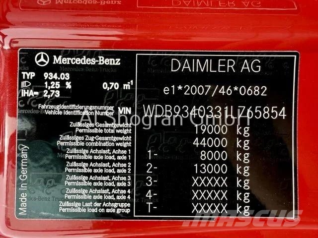 Mercedes-Benz Actros 1860 V8 / Kipperhydraulik / Euro5 Tractor Units