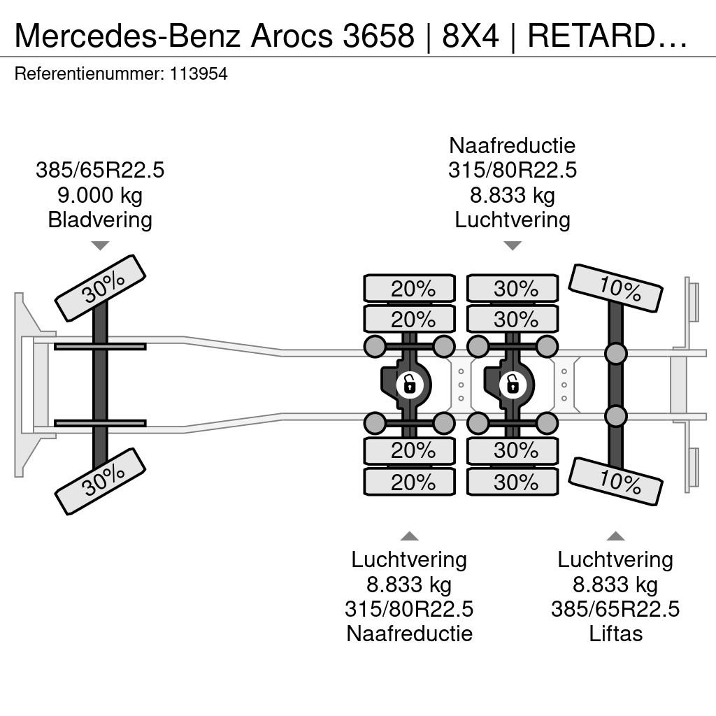 Mercedes-Benz Arocs 3658 | 8X4 | RETARDER | ASPHALT | EURO 6 Camion benne