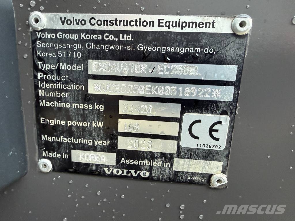 Volvo EC 250 EL Kāpurķēžu ekskavatori