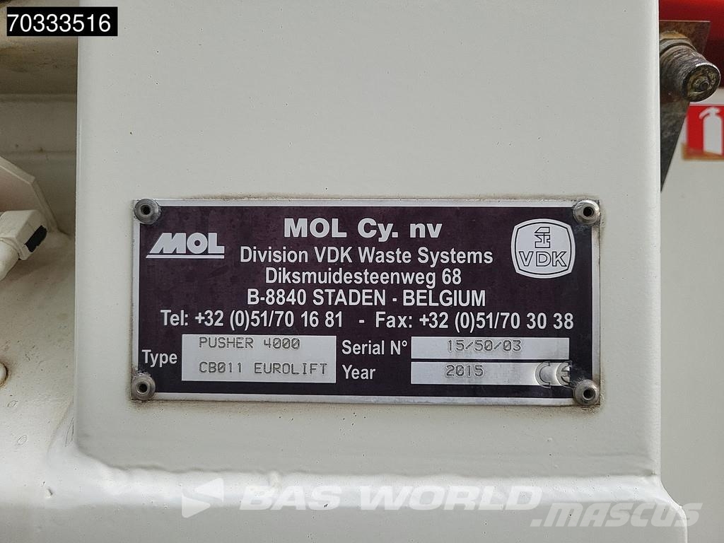 DAF CF 290 6X2 NL-truck APK MOL Pusher 4000 CB011 EURO 폐기물 수거 트럭