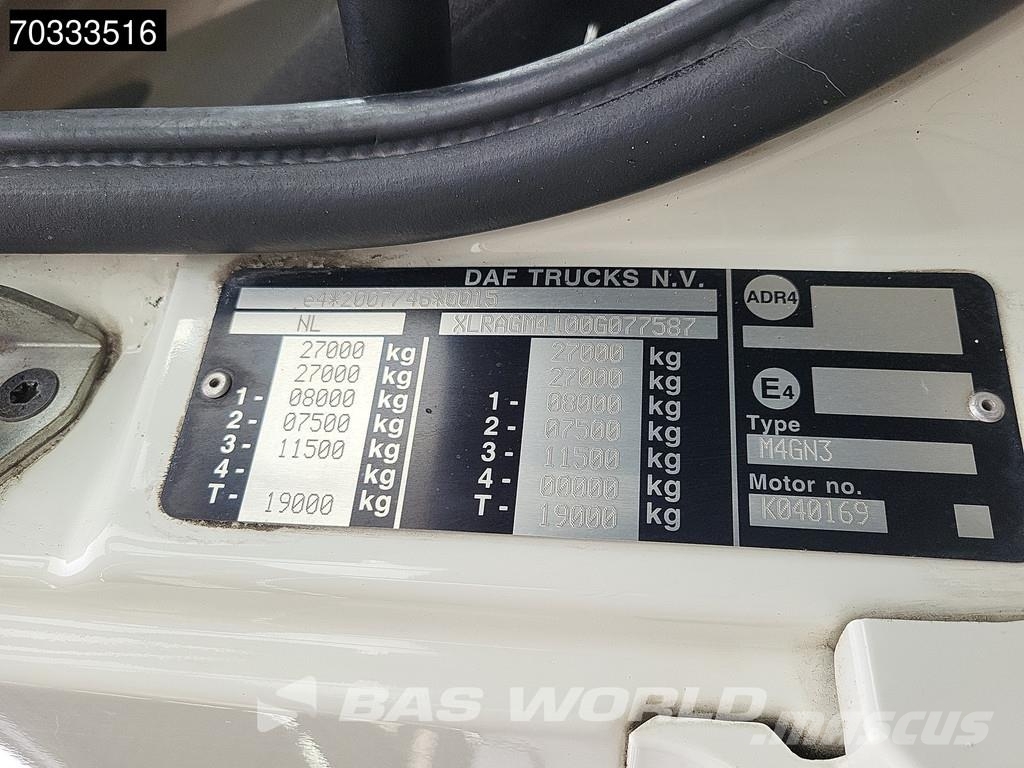 DAF CF 290 6X2 NL-truck APK MOL Pusher 4000 CB011 EURO 폐기물 수거 트럭