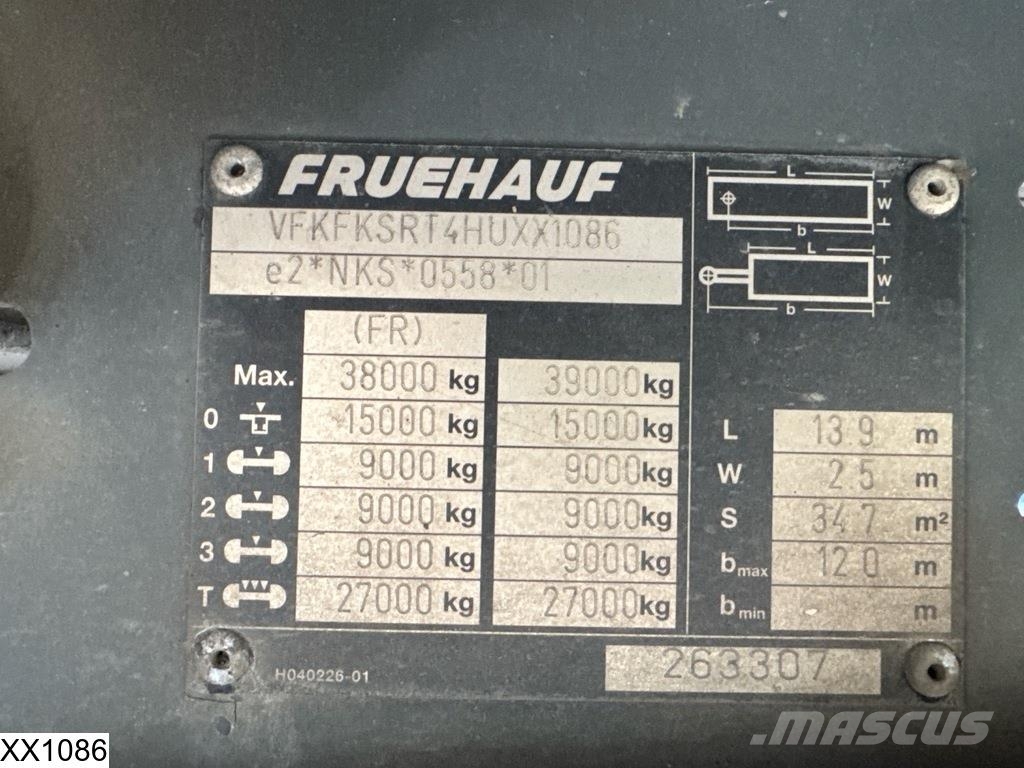 Fruehauf Tautliner Lift axle نصف مقطورات بباب جانبي