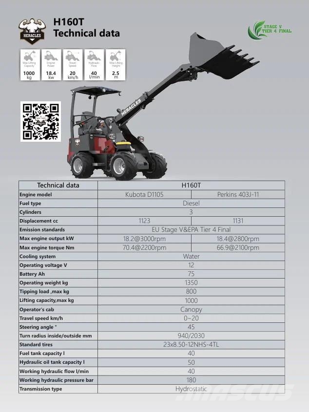 Heracles H160 Pro en Telescoop 미니 로더
