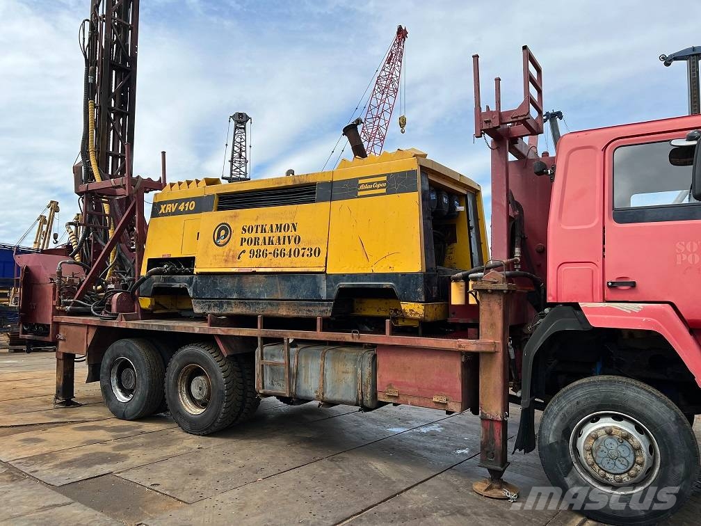 Sisu 12E480 6x6 water well drill atlas copco XRV410 Perforadoras de pozos