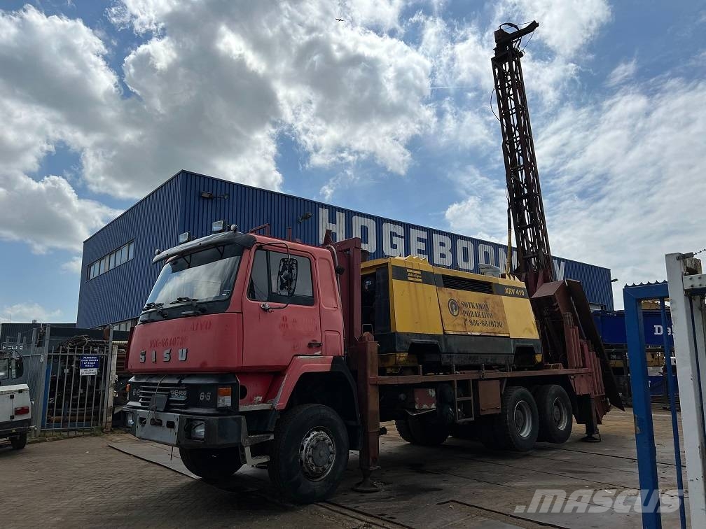 Sisu 12E480 6x6 water well drill atlas copco XRV410 Perforadoras de pozos