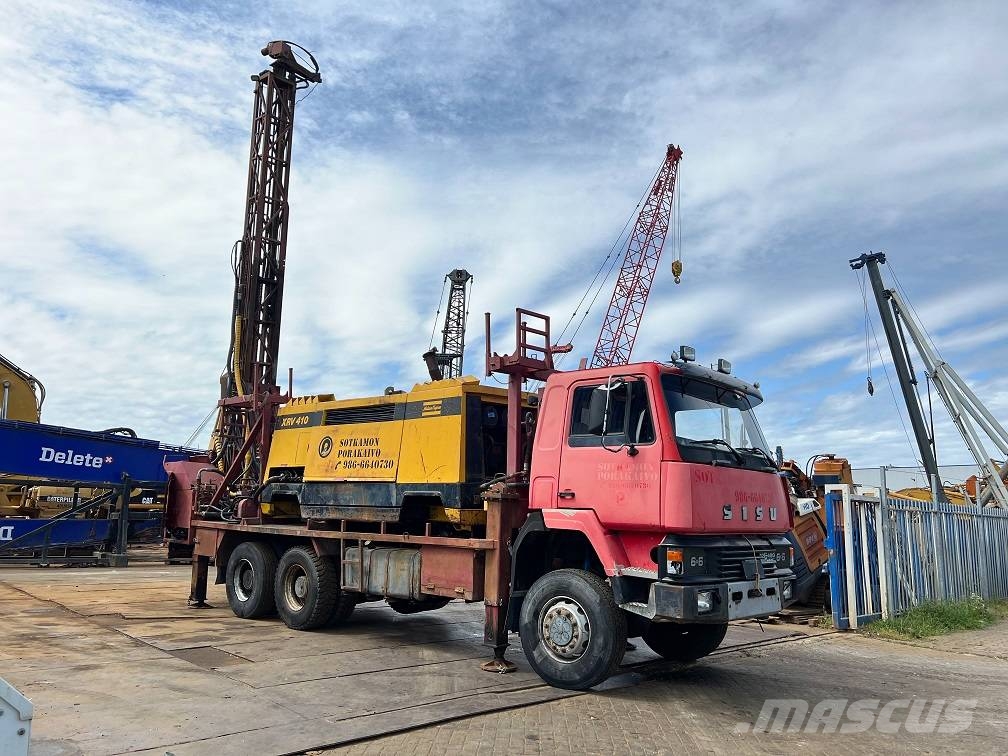 Sisu 12E480 6x6 water well drill atlas copco XRV410 Perforadoras de pozos