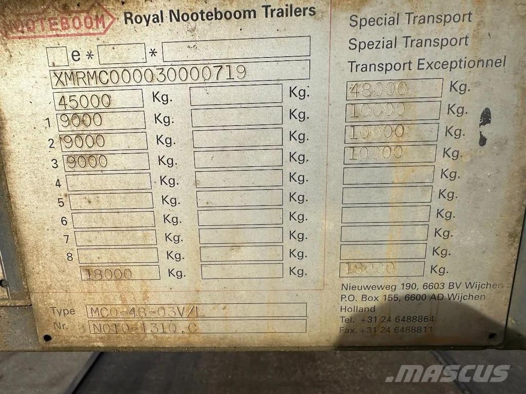 Nooteboom MCO-48-03V - 3 AXLE STEERING - DOUBLE EXTENDABLE Tieflader-Auflieger