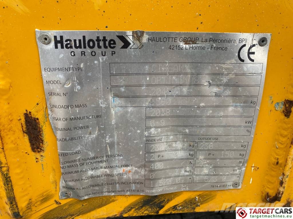 Haulotte Optimum 8 AC Electric Scissor Work Lift 777cm Škarjaste dvižne ploščadi