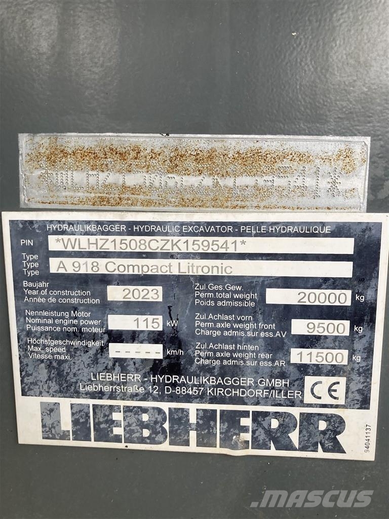 Liebherr A 918 Compact Litronic Pelle sur pneus