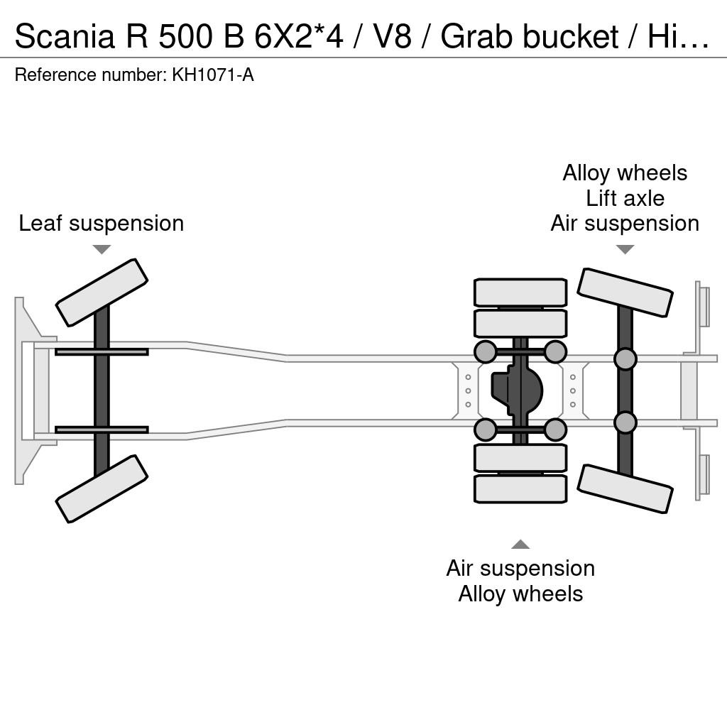 Scania R 500 B 6X2*4 / V8 / Grab bucket / High seat with Lava-kuorma-autot