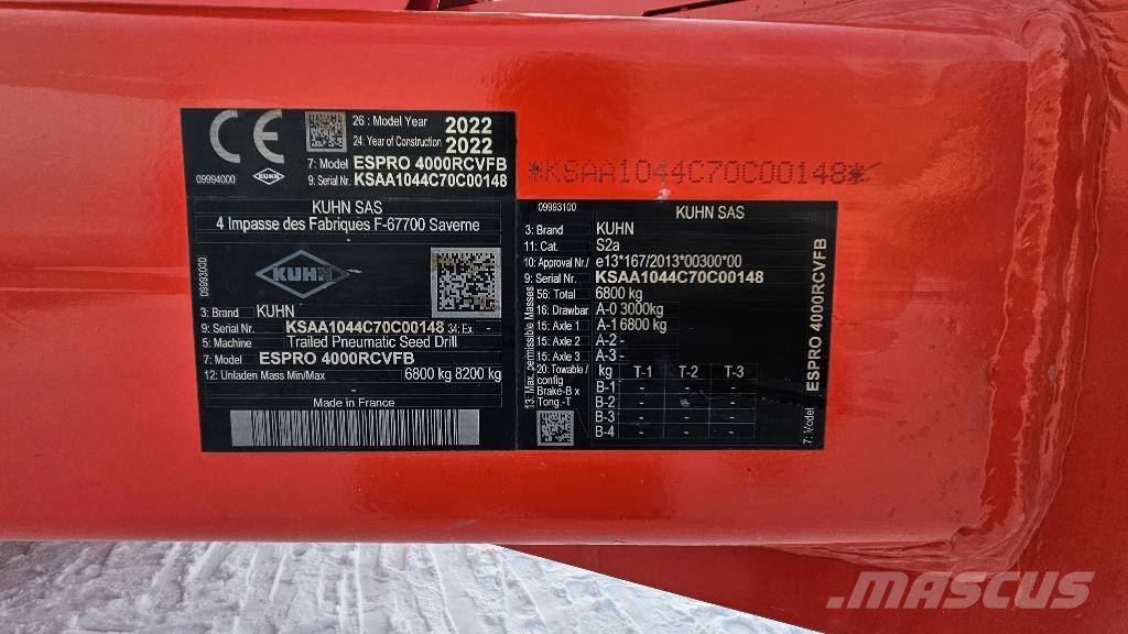 Kuhn ESPRO 4000 RC Mechanické sejačky