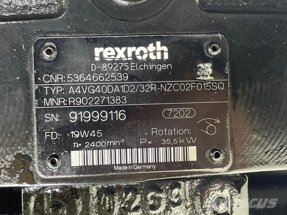 Terex -Rexroth A4VG40DA1D2/32R-Drive pump/Fahrpumpe Hidráulicos