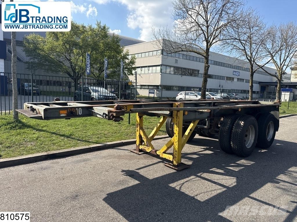 Groenewegen Chassis 20 ft, Steelsuspension, drum brakes Containerframe semi-trailers