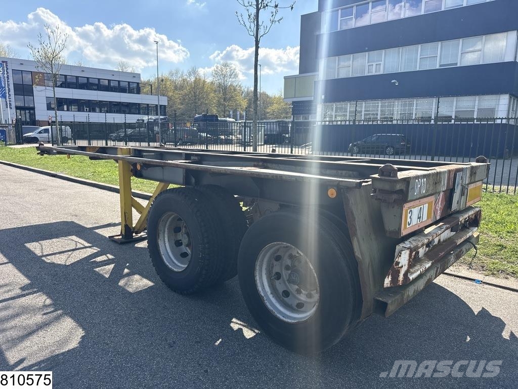 Groenewegen Chassis 20 ft, Steelsuspension, drum brakes Containerframe semi-trailers