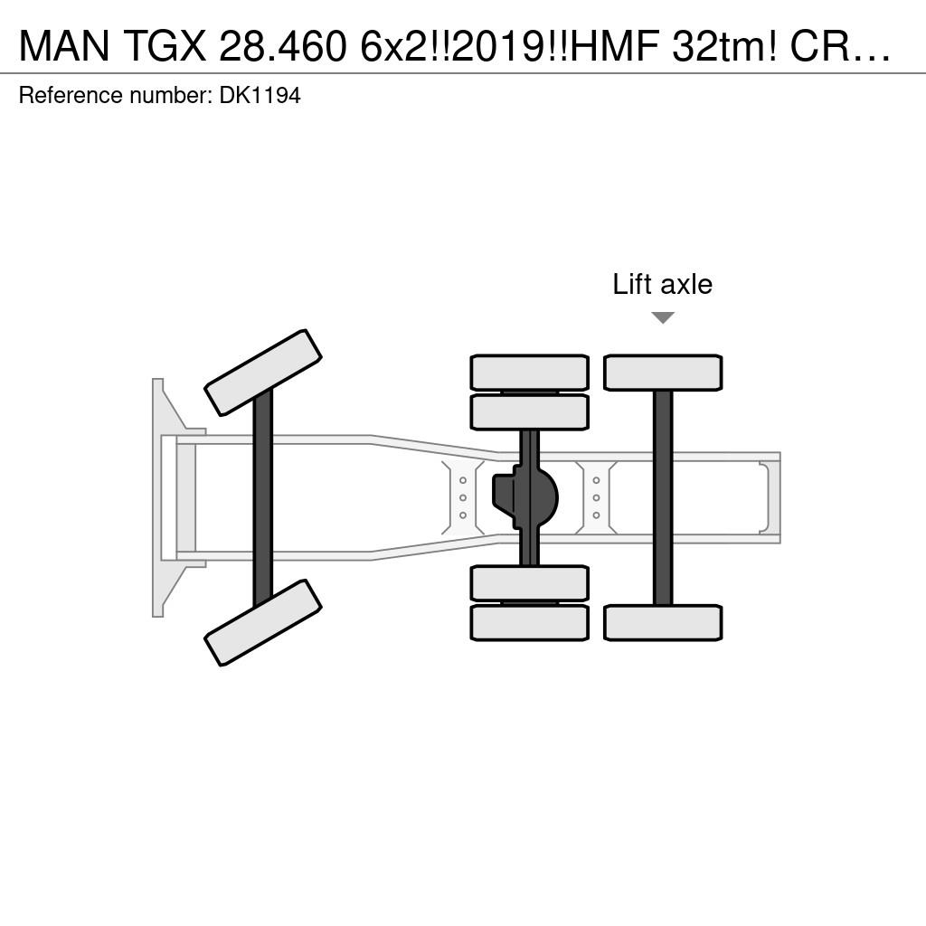 MAN TGX 28.460 6x2!!2019!!HMF 32tm! CRANE!! TOP!EURO6! Vilcēji