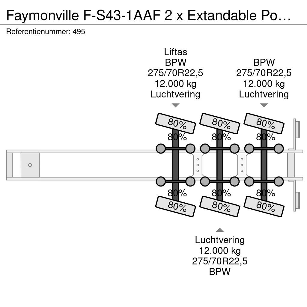Faymonville F-S43-1AAF 2 x Extandable Powersteering 12 tons Ax Semirremolques de plataformas planas/laterales abatibles