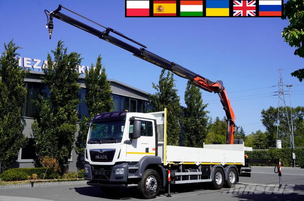 MAN TGS 26.420 6x4 / Fassi F215A.2.24 / remote control Kamioni sa otvorenim sandukom