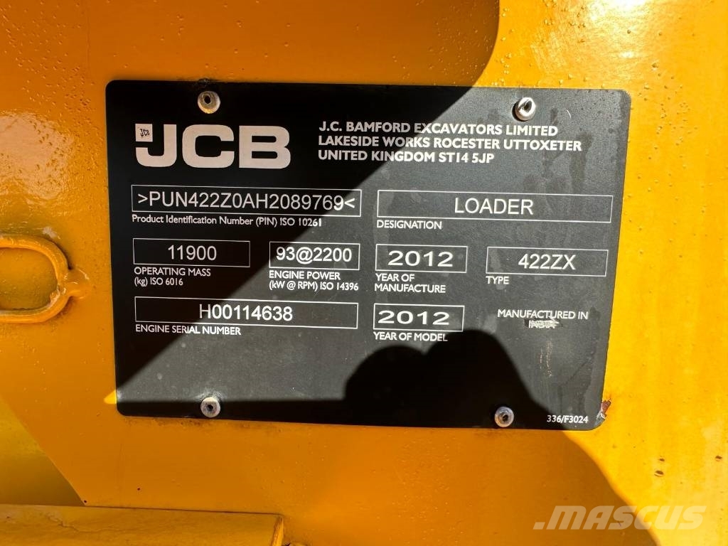 JCB AS NEW 600 HRS ONLY! 422 ZX LOADER LADLADER KOMATS Hjullastare
