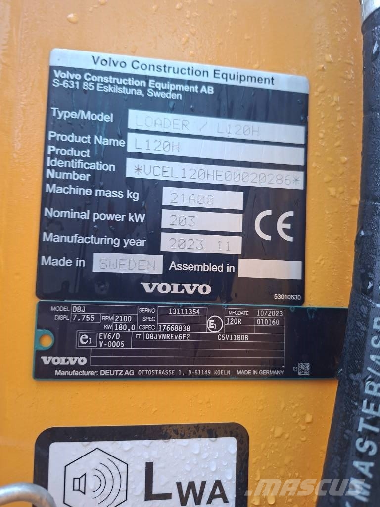 Volvo L 120 H Φορτωτές με λάστιχα (Τροχοφόροι)