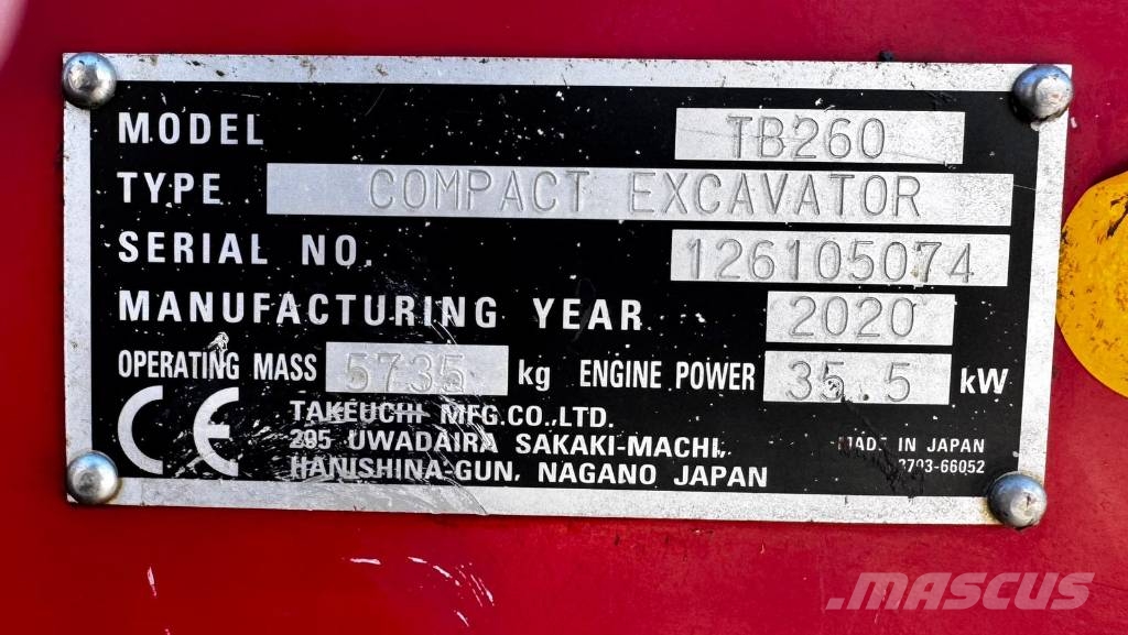 Takeuchi TB 260 Minigraafmachines < 7t