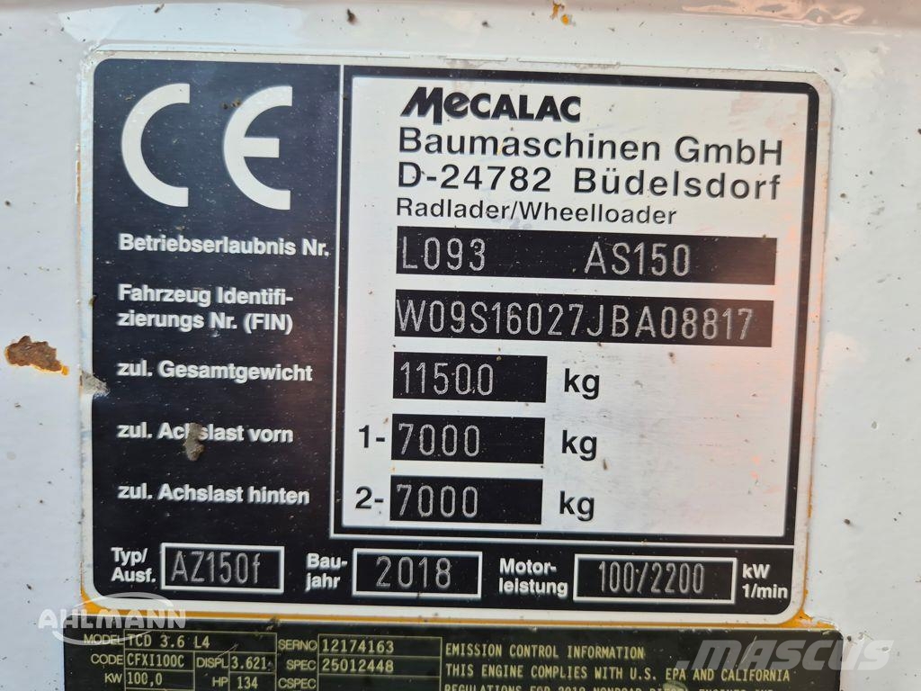 Ahlmann AZ 150f 4F Chargeuse sur pneus