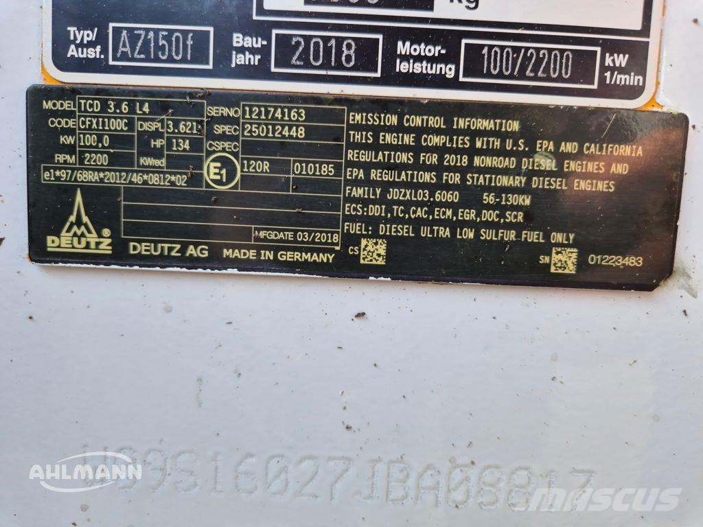 Ahlmann AZ 150f 4F Chargeuse sur pneus