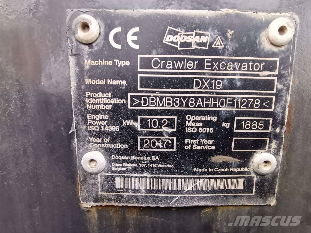 Doosan DX 19 Εκσκαφάκι (διαβολάκι) < 7t