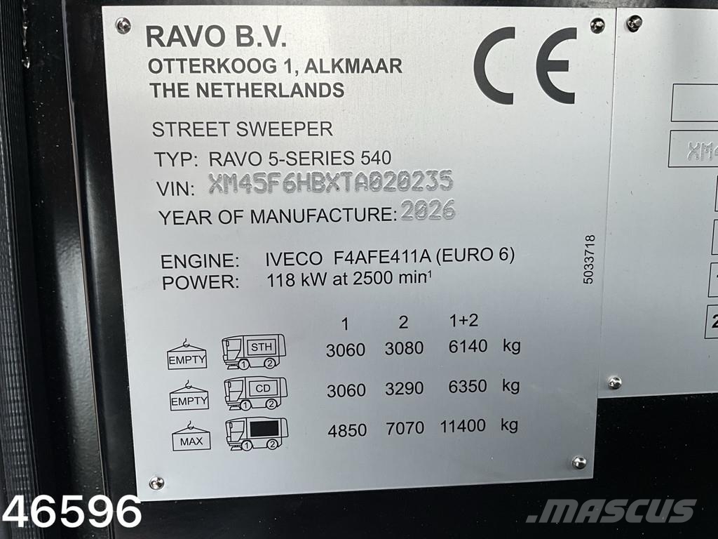 Ravo 540 Euro 6 with 3-rd brush Veegwagens