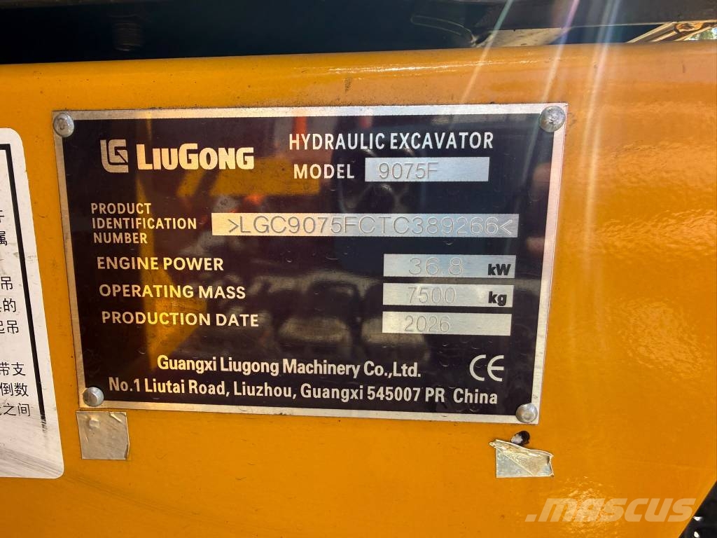 LiuGong 9075 F, UNUSED, NEW Mini pelle 7t-12t
