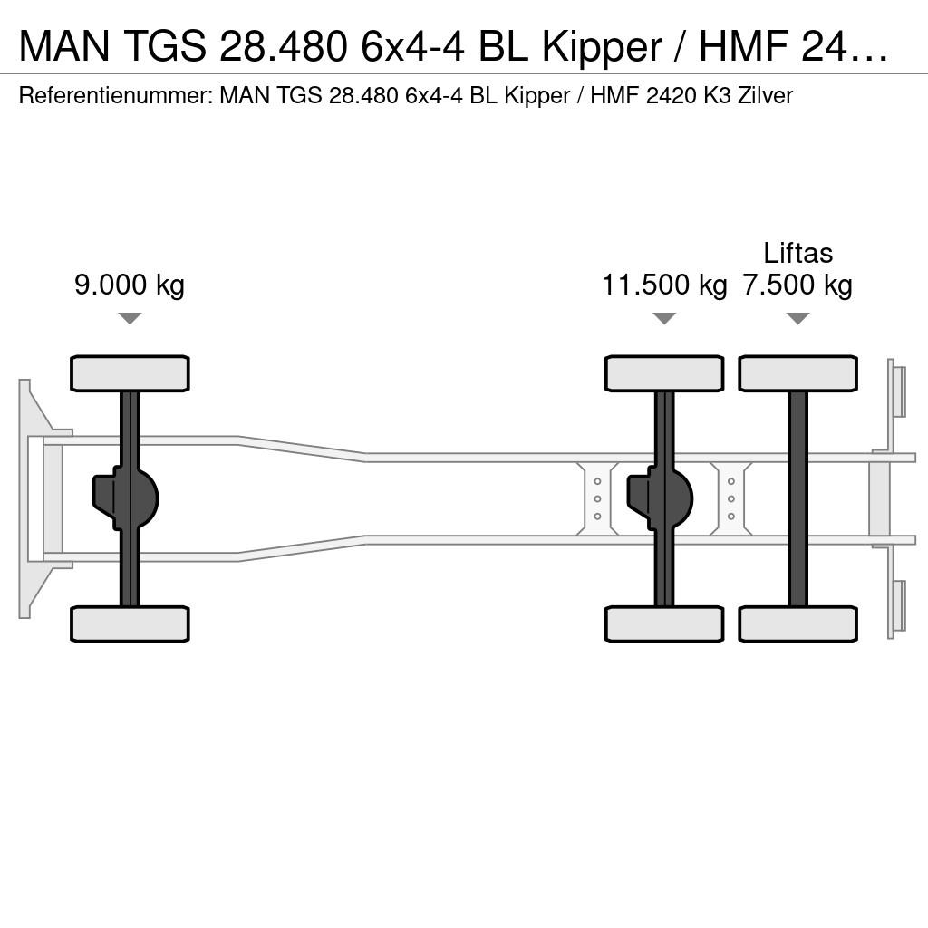 MAN TGS 28.480 6x4-4 BL Kipper / HMF 2420 K3 Camiones bañeras basculantes o volquetes