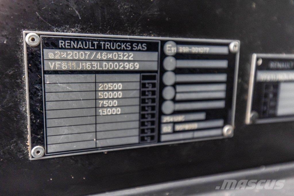 Renault T 380+DHOLLANDIA 2T. Bakwagens met gesloten opbouw
