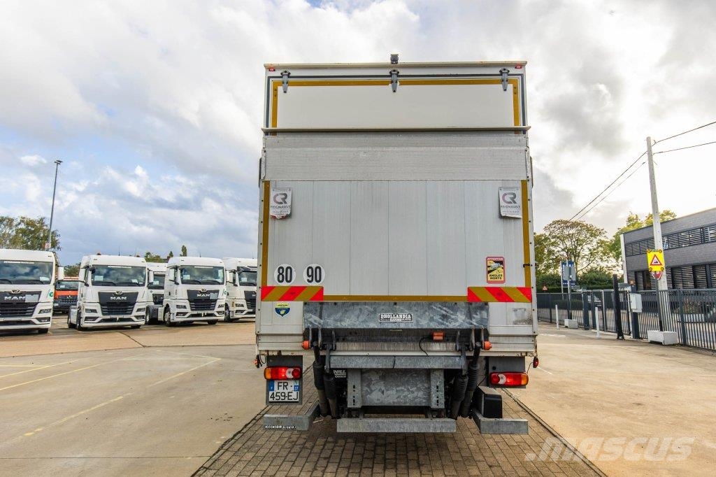 Renault T 380+DHOLLANDIA 2T. Bakwagens met gesloten opbouw