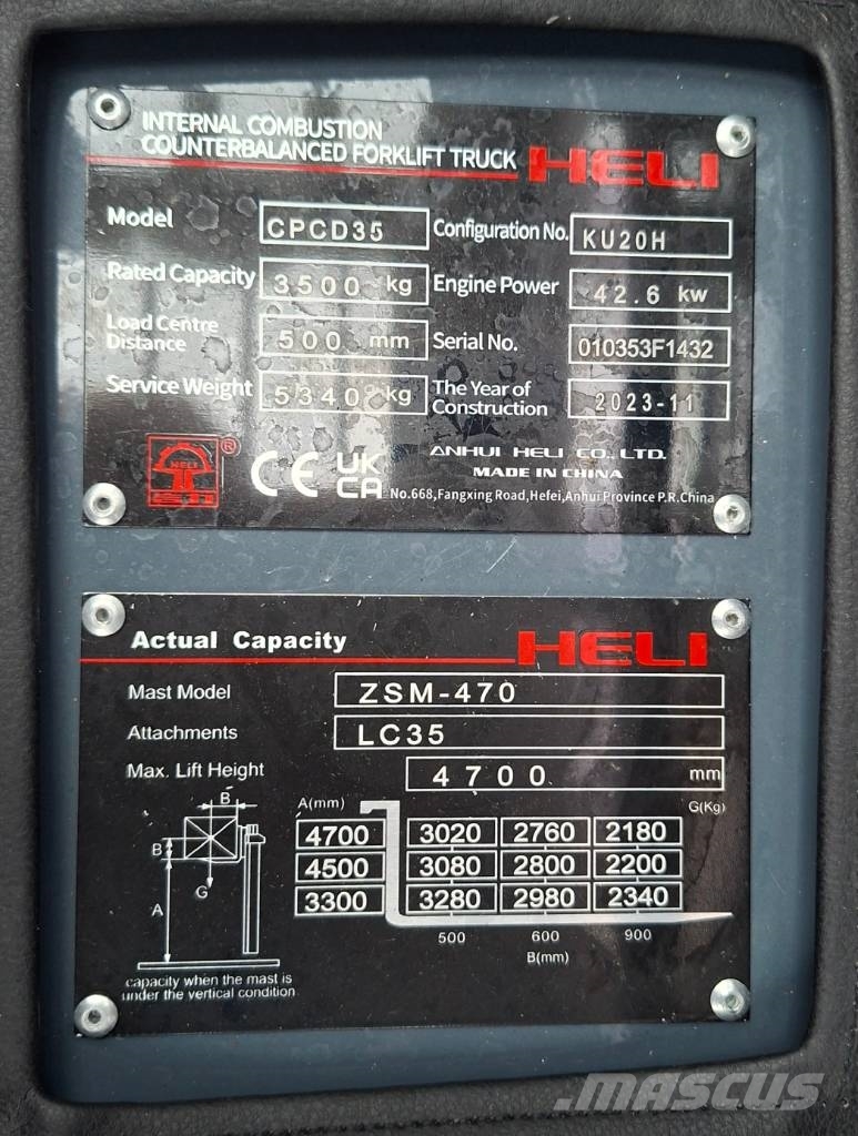 Heli CPCD35-KU20H Dieseltrukki Diesel heftrucks