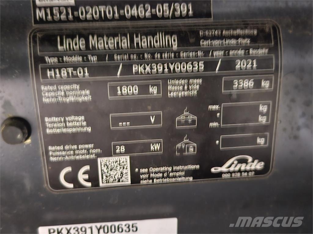 Linde H18T LPG'li forkliftler