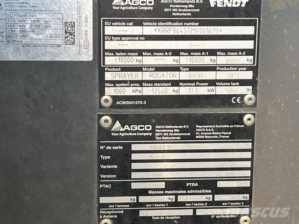 Fendt Rogator 645 Itsekulkevat ruiskut