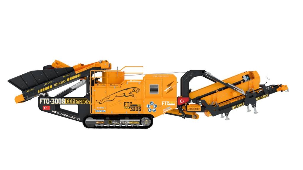 Fabo FTC300S Concasseur à Cône Mobile avec Crible Mobile crushers