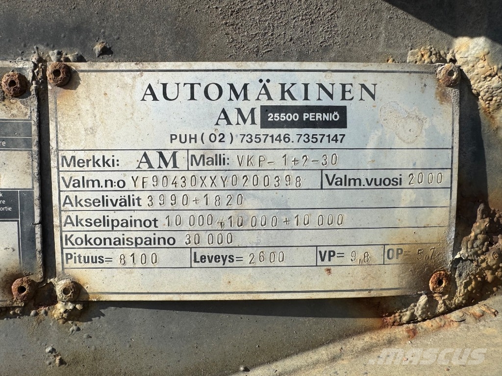 AM VKP-1+2-30 Vaihtolava perävaunu Remorque à bras